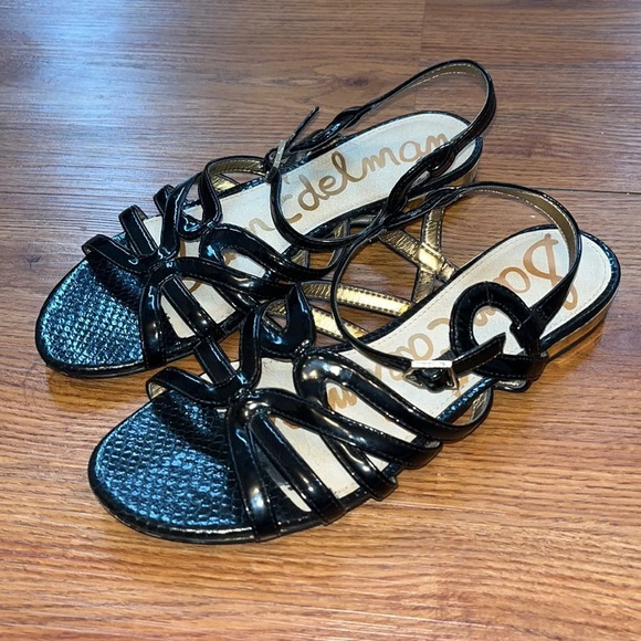 Sam Edelman Shoes - Sam Edelman Sandals size 7.5 Black strappy open toe low heel